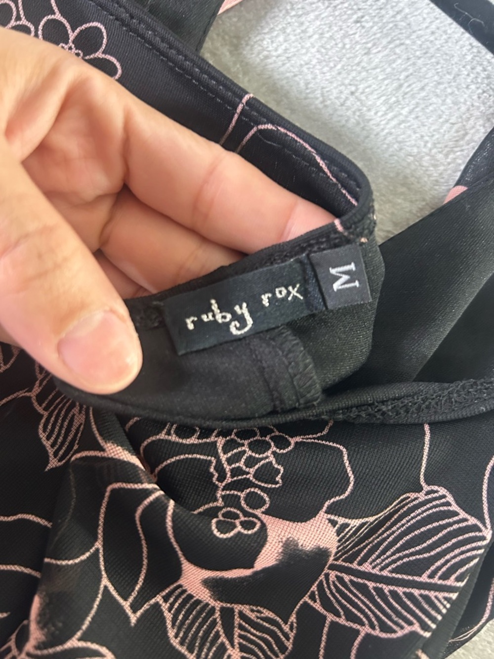 Vintage ruby rox Black & Pink Floral Halter Maxi Dress - Picture 2 of 10